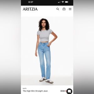Levi’s 70s high slim straight jean size 26 R from Aritzia